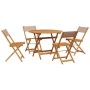 Set de comedor de jardín 5 pzas tela madera maciza gris taupe von vidaXL, Gartensets - Ref: Foro24-3281774, Preis: 278,32 €, ...