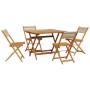 Set de comedor jardín 5 pzas polipropileno madera maciza beige von vidaXL, Gartensets - Ref: Foro24-3281783, Preis: 310,62 €,...