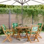 Set de comedor jardín 5 pzas tela madera maciza estampado hojas by vidaXL, Garden sets - Ref: Foro24-3281824, Price: 363,07 €...