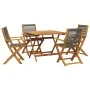 Set de comedor jardín 5 pzas polipropileno madera maciza gris by vidaXL, Garden sets - Ref: Foro24-3281830, Price: 370,73 €, ...