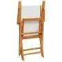 Set de comedor de jardín 5 pzas tela madera maciza blanco crema de vidaXL, Conjuntos de jardín - Ref: Foro24-3281832, Precio:...
