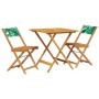 3-teiliges Bistro-Set aus Stoff, massivem Holz und Blattmuster. von vidaXL, Gartensets - Ref: Foro24-3281872, Preis: 154,25 €...