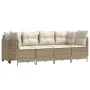 Juego de sofás jardín con cojines 5 pzas ratán sintético beige by vidaXL, Garden sets - Ref: Foro24-3261525, Price: 403,98 €,...