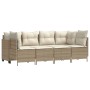 Juego de sofás jardín con cojines 5 pzas ratán sintético beige by vidaXL, Garden sets - Ref: Foro24-3261525, Price: 413,78 €,...