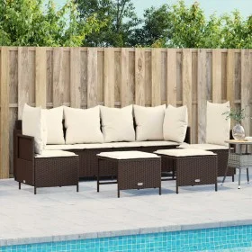 Set comedor de jardín 5 piezas y cojines ratán sintético marrón by vidaXL, Garden sets - Ref: Foro24-3261546, Price: 415,22 €...