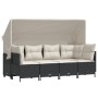 Set de muebles de jardín 5 pzas y cojines ratán sintético negro by vidaXL, Garden sets - Ref: Foro24-3261527, Price: 396,20 €...