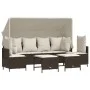 Garten-Essgruppe, 5-teilig, mit braunen Kunststoff-Rattan-Kissen. von vidaXL, Gartensets - Ref: Foro24-3261552, Preis: 430,18...