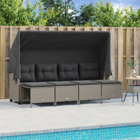 Set de sofás jardín y cojines 5 pzas ratán sintético gris claro by vidaXL, Garden sets - Ref: Foro24-3261544, Price: 366,32 €...