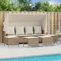 Juego de sofás jardín con cojines 5 pzas ratán sintético beige by vidaXL, Garden sets - Ref: Foro24-3261567, Price: 403,74 €,...