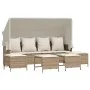 Juego de sofás jardín con cojines 5 pzas ratán sintético beige by vidaXL, Garden sets - Ref: Foro24-3261567, Price: 403,74 €,...