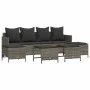 Gartensitzgruppe mit 5-teiligen Sofas und Kissen aus grauem synthetischem Rattan. von vidaXL, Gartensets - Ref: Foro24-326155...