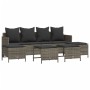 Juego de sofás jardín con cojines 5 pzas ratán sintético gris by vidaXL, Garden sets - Ref: Foro24-3261559, Price: 344,74 €, ...