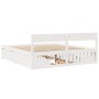Bed frame with drawers solid white pine wood 180x200 cm by vidaXL, Beds and slatted bases - Ref: Foro24-3282340, Price: 337,5...