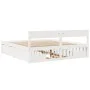 Bed frame with drawers solid white pine wood 180x200 cm by vidaXL, Beds and slatted bases - Ref: Foro24-3282340, Price: 332,9...
