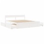Bed frame with drawers solid white pine wood 180x200 cm by vidaXL, Beds and slatted bases - Ref: Foro24-3282340, Price: 337,5...