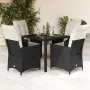 Set de muebles jardín 5 pzas con cojines ratán sintético negro by vidaXL, Garden sets - Ref: Foro24-3276692, Price: 550,21 €,...