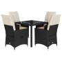 Set de muebles jardín 5 pzas con cojines ratán sintético negro by vidaXL, Garden sets - Ref: Foro24-3276692, Price: 507,30 €,...