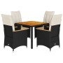 Set de muebles jardín 5 pzas con cojines ratán sintético negro by vidaXL, Garden sets - Ref: Foro24-3276832, Price: 506,72 €,...