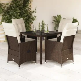 Set comedor de jardín 5 piezas y cojines ratán sintético marrón by vidaXL, Garden sets - Ref: Foro24-3276769, Price: 573,98 €...