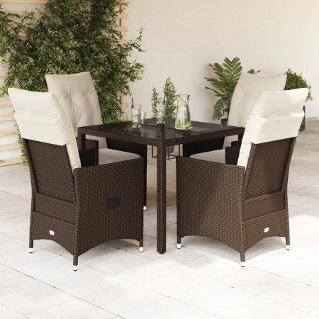 Set comedor de jardín 5 piezas y cojines ratán sintético marrón by vidaXL, Garden sets - Ref: Foro24-3276769, Price: 548,61 €...