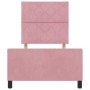 Estructura de cama con cabecera Rosa 90 x 200 cm Terciopelo