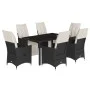 Garten-Essgruppe 7-teilig mit schwarzen Polstern aus synthetischem Rattan. von vidaXL, Gartensets - Ref: Foro24-3276866, Prei...