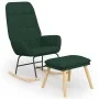 Dark green fabric rocking chair with footstool by vidaXL, Rocking chairs - Ref: Foro24-3097709, Price: 146,12 €, Discount: %