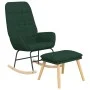 Dark green fabric rocking chair with footstool by vidaXL, Rocking chairs - Ref: Foro24-3097709, Price: 146,12 €, Discount: %
