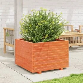 Jardinera madera maciza de pino marrón cera 70x70x49,5 cm by vidaXL, Pots and planters - Ref: Foro24-3282526, Price: 182,47 €...