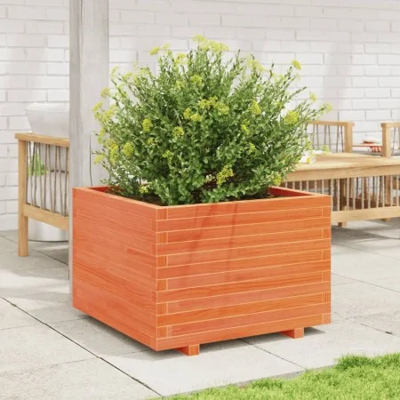 Jardinera madera maciza de pino marrón cera 70x70x49,5 cm de vidaXL, Maceteros y jardineras - Ref: Foro24-3282526, Precio: 18...