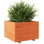 Jardinera madera maciza de pino marrón cera 70x70x49,5 cm de vidaXL, Maceteros y jardineras - Ref: Foro24-3282526, Precio: 18...