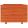 Jardinera madera maciza de pino marrón cera 70x70x49,5 cm de vidaXL, Maceteros y jardineras - Ref: Foro24-3282526, Precio: 18...