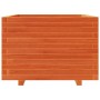 Jardinera madera maciza de pino marrón cera 70x70x49,5 cm by vidaXL, Pots and planters - Ref: Foro24-3282526, Price: 184,82 €...