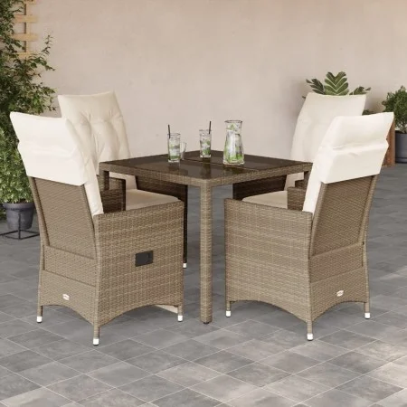 Garten-Essgruppe 5-teilig mit beigen Polstern aus synthetischem Rattan von vidaXL, Gartensets - Ref: Foro24-3276801, Preis: 5...