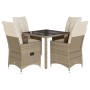 Garten-Essgruppe 5-teilig mit beigen Polstern aus synthetischem Rattan von vidaXL, Gartensets - Ref: Foro24-3276801, Preis: 5...