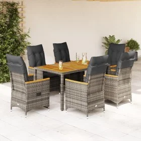 Set comedor jardín 7 pzas y cojines ratán sintético gris by vidaXL, Garden sets - Ref: Foro24-3276848, Price: 826,51 €, Disco...