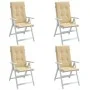 Kissen für Hochlehner, 4 Stück, Beige-Melange-Stoff, 120 x 50 x 4 cm von vidaXL, Kissen für Stühle und Sofas - Ref: Foro24-40...