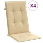 Kissen für Hochlehner, 4 Stück, Beige-Melange-Stoff, 120 x 50 x 4 cm von vidaXL, Kissen für Stühle und Sofas - Ref: Foro24-40...