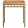 Garden table PE rattan acacia wood beige mix 38x38x42 cm by vidaXL, Garden tables - Ref: Foro24-365865, Price: 36,60 €, Disco...