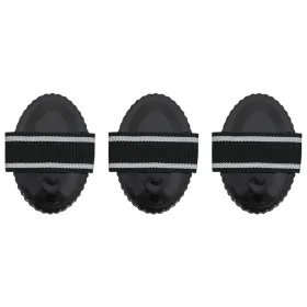Scraper pad 3 units black steel by vidaXL, Combs, brushes and gloves for grooming horses - Ref: Foro24-172485, Price: 17,07 €...