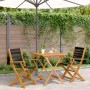 3-piece black polypropylene and solid wood bistro set by vidaXL, Garden sets - Ref: Foro24-3281877, Price: 207,45 €, Discount: %