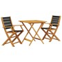 3-piece black polypropylene and solid wood bistro set by vidaXL, Garden sets - Ref: Foro24-3281877, Price: 207,45 €, Discount: %