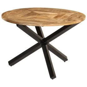 Esstisch aus massivem unbehandeltem Mangoholz Ø110x75 cm von vidaXL, Küchen- und Esstische - Ref: Foro24-358882, Preis: 264,2...