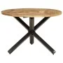 Dining table solid untreated mango wood Ø110x75 cm by vidaXL, Kitchen and dining tables - Ref: Foro24-358882, Price: 264,23 €...