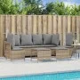 Garden sofa set with cushions 5 pieces beige synthetic rattan by vidaXL, Garden sets - Ref: Foro24-3261548, Price: 422,92 €, ...
