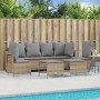 Gartensofa-Set mit Kissen, 5-teilig, beiges synthetisches Rattan von vidaXL, Gartensets - Ref: Foro24-3261548, Preis: 407,24 ...