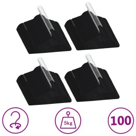 Set mit 100 rutschfesten Kleiderbügeln aus schwarzem Samt von vidaXL, Kleiderbügel - Ref: Foro24-289922, Preis: 63,80 €, Raba...