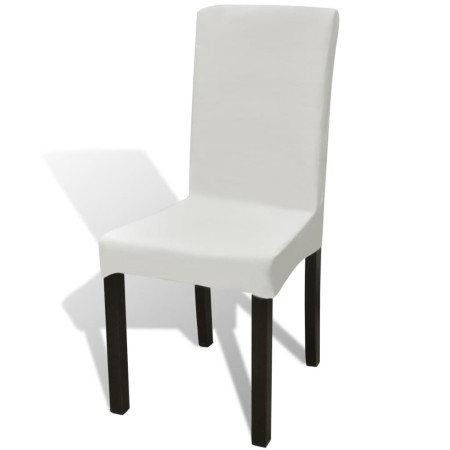 Funda para silla elástica recta 6 unidades crema