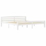 Solid pine wood bed frame, white, 200x200 cm by vidaXL, Beds and slatted bases - Ref: Foro24-322074, Price: 115,20 €, Discoun...