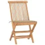 Folding garden dining set 3 pieces teak wood cushions by vidaXL, Garden sets - Ref: Foro24-3063174, Price: 175,86 €, Discount: %